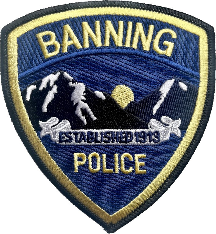 The shoulder patch of the Banning, California, Police Department.
