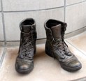 Pair of Boots at Law Enforcement Memorial in Sedgwick County Kansas