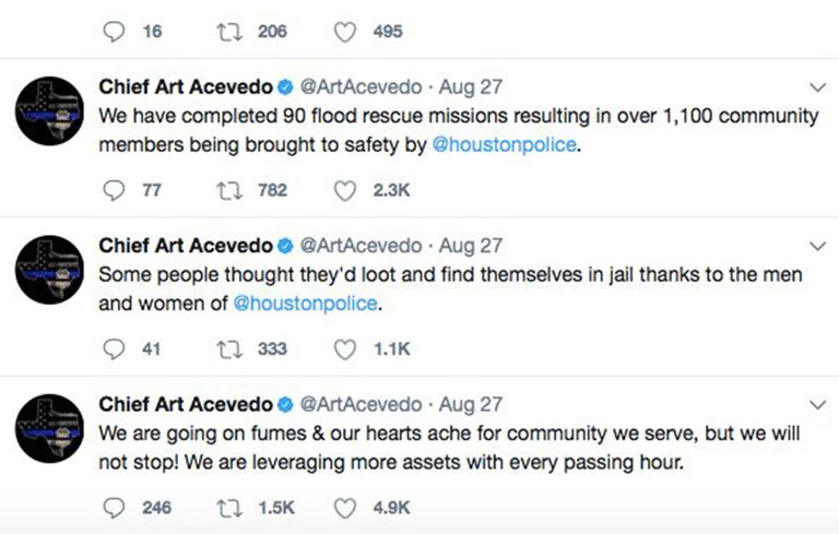Chief Acevedo's Twitter Feed