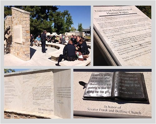 Various scenes from the Anne Frank Human Rights Memorial in Boise, Idaho.