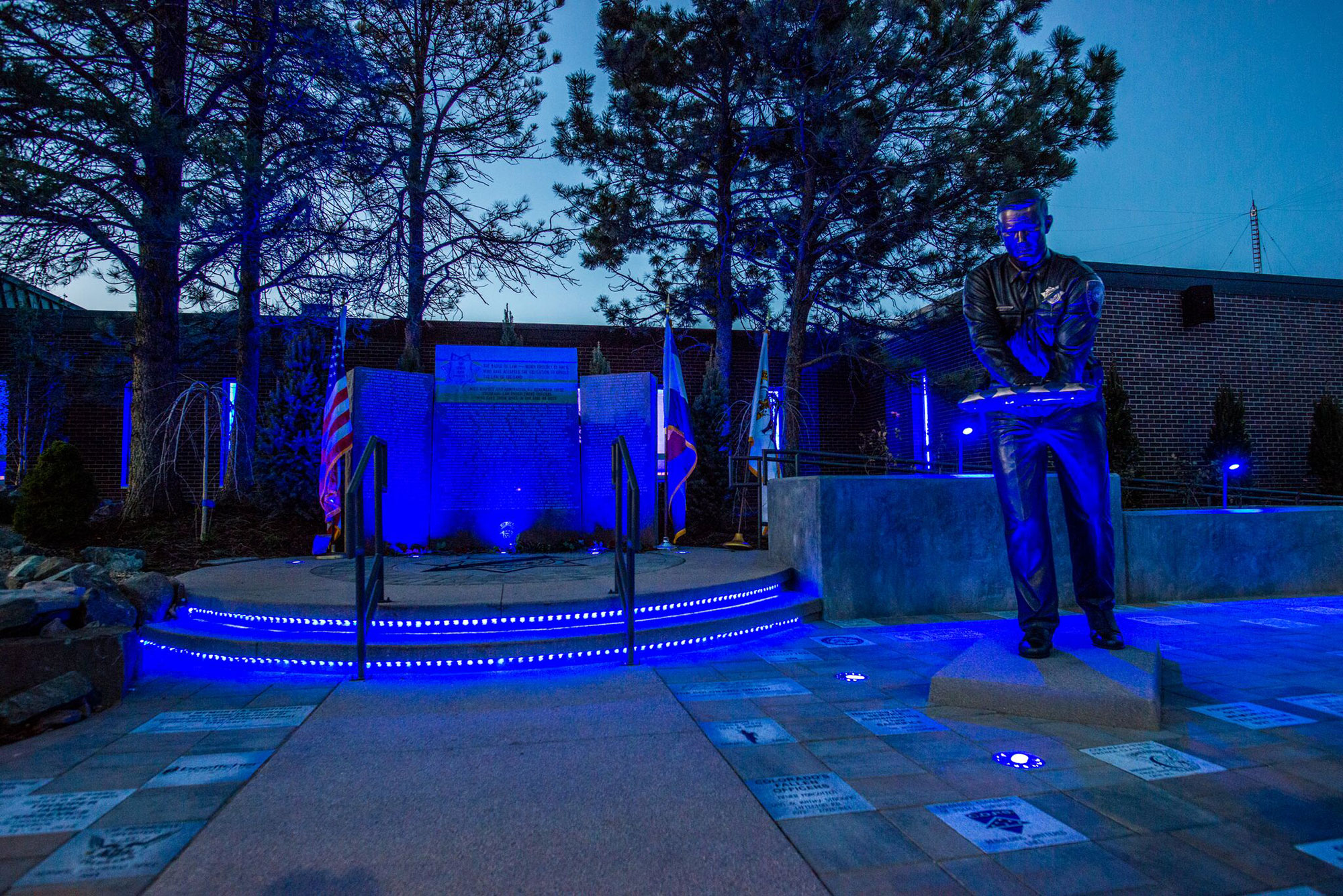Colorado Law Enforcement Memorial at Night