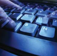 Phantom Fingers on Computer Keyboard (Stock Image)