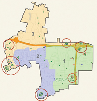 Figure 1: Common Patrol Areas Circled
