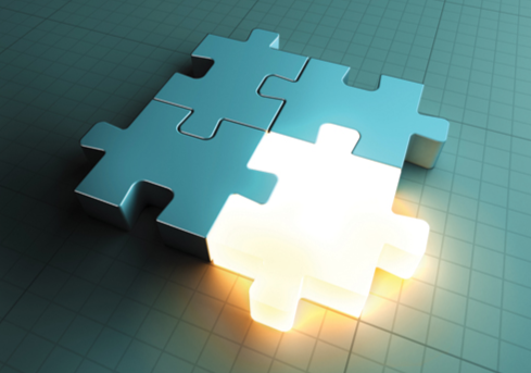 Glowing Puzzle Piece (Stock Image)