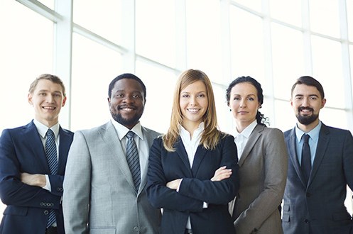 Group of Five Office Workers (Stock Image)