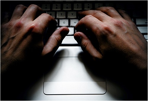 Hands On Computer Keyboard (Stock Image)