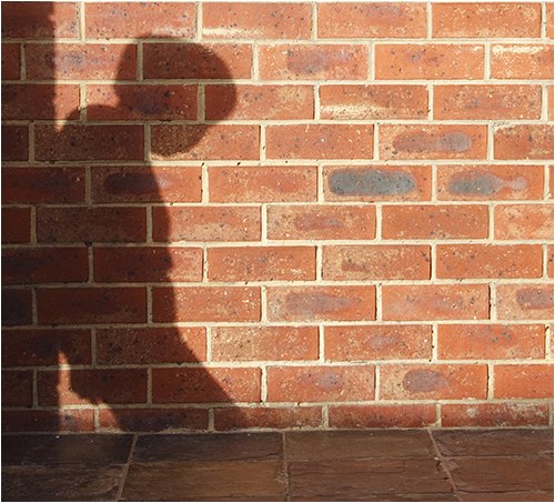 Shadow of Person Leaning Against Wall (Stock Image)