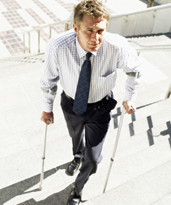 Man with Crutches (Stock Image)