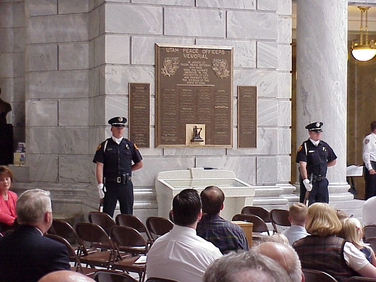 The original Utah Law Enforcement Memorial inside the rotunda.