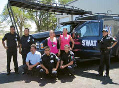 Mexican Police Officers with Amarillo Swat Van