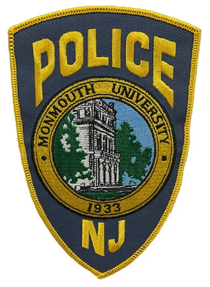 The Monmouth University Police Department patch has a depiction of Woodrow Wilson Hall in its center.