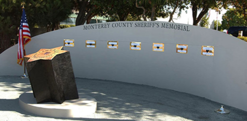 The Monterey County, California, Sheriff’s Memorial features the names of eight deputies who died serving their community.