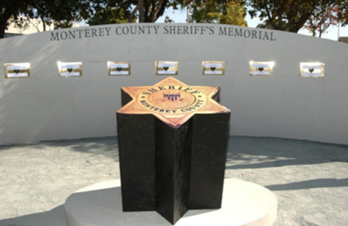 The Monterey County, California, Sheriff’s Memorial features the names of eight deputies who died serving their community.
