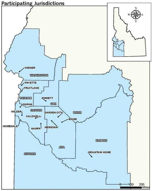 Southwest Idaho, with 22 law enforcement jurisdictions and a population of over one half-million people, implemented the Pursuit Policy Memorandum of Agreement (MOA). 