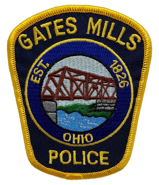 The shoulder patch of the Gates Mills, Ohio, shoulder patch.