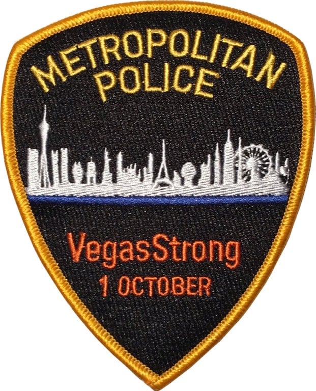 Patch created for the Las Vegas Metropolitan Police Department after the worst mass shooting in U.S. history, which took place in Las Vegas, Nevada.