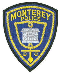 The patch of the Monterey, California, Police Department reflects the rich history and diverse culture of the city it serves. Located on central California’s Pacific coast, the area surrounding Monterey first was explored by a Spanish expedition in 1769 and settled the following year. Following its independence in 1821, the city was ceded to Mexico, then acquired by the United States in 1846. The center of the patch depicts Colton Hall, where, on October 13, 1849, the state’s first constitution was drafted and signed. The scales of justice at the bottom of the patch symbolize the Monterey Police Department’s commitment to fair and unbiased administration of the law. The rope that surrounds the patch evokes both Monterey’s maritime history and the vaqueros and cowboys who lived in the area when the city was incorporated in 1890.