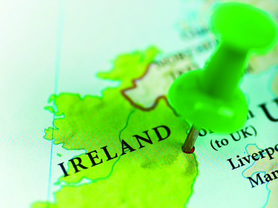 Ireland on Map with Tack
