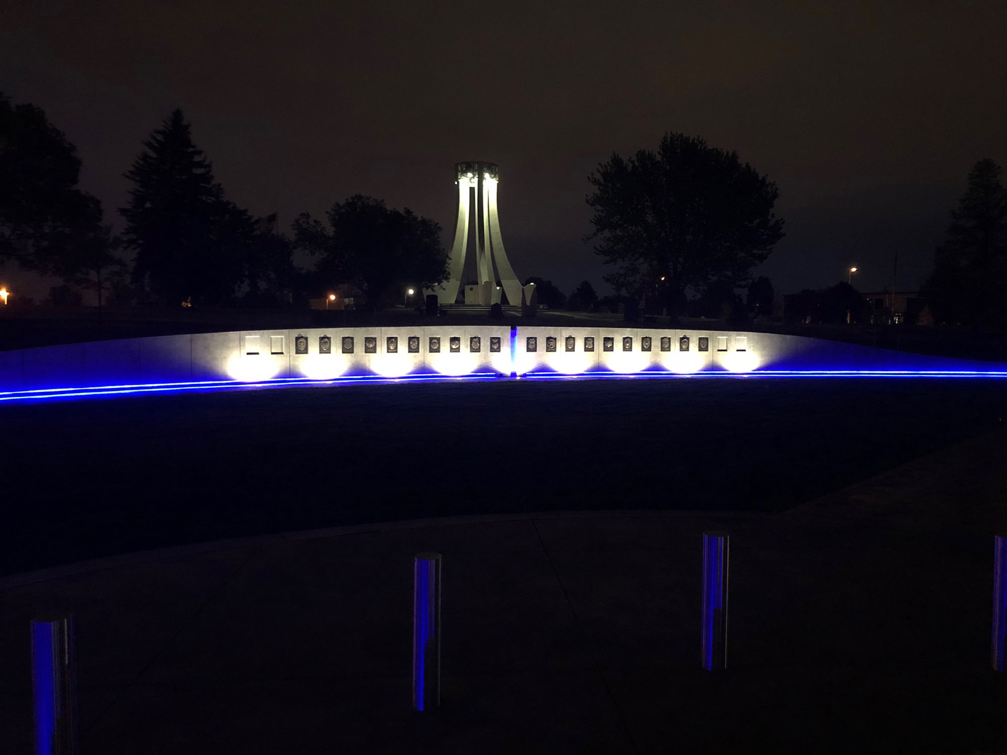 Pikes Peak Peace Officers' Memorial at Night