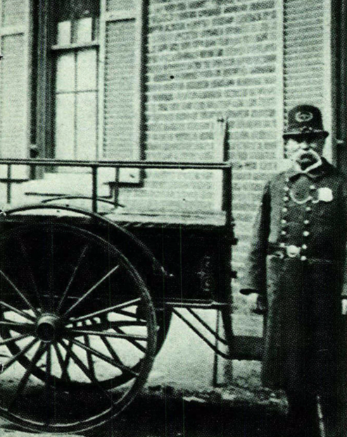 Photograph of a DC police officer in the late 19th century.