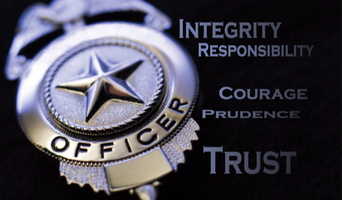 Police Badge and Core Values