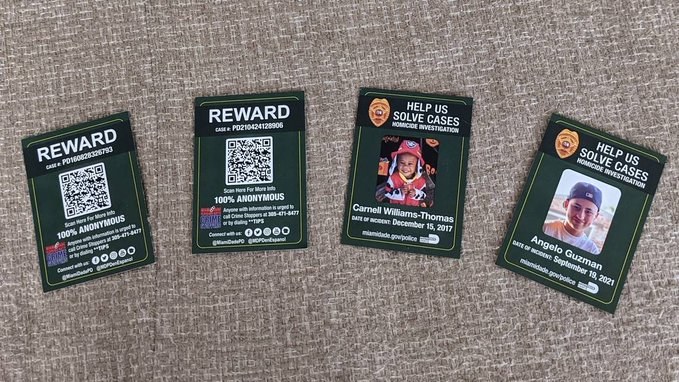An image of Miami-Dade Police Department's QR cards.