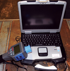 Radioisotope Identification Device Connected to Laptop