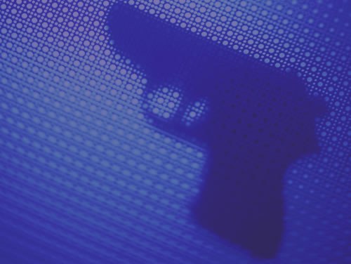 Shadow of Gun on Patterned Background (Stock Image)