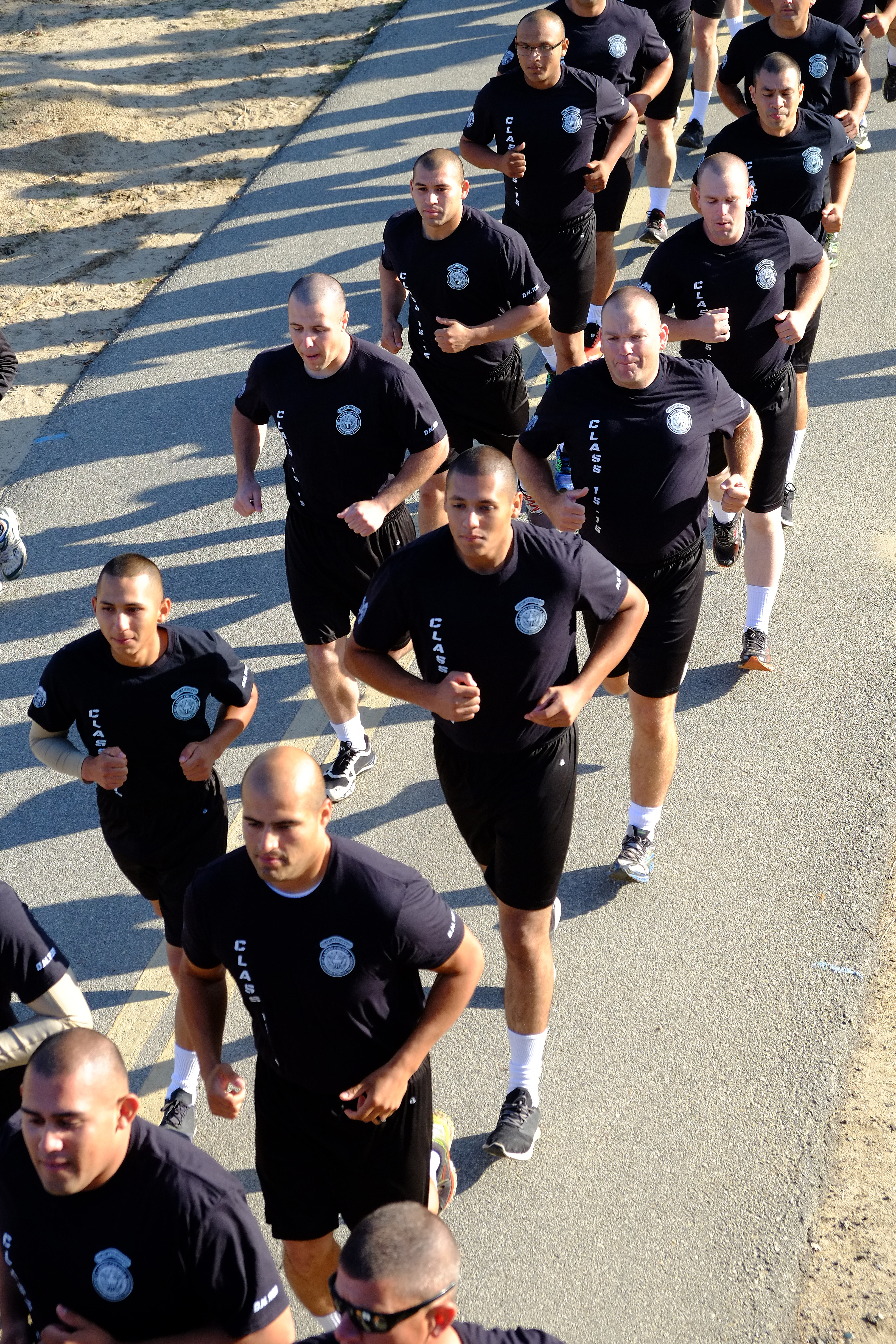 Police Officers Running