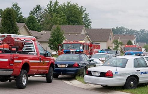 Emergency Response Vehicles in Neighborhood