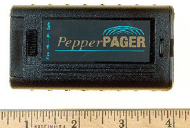 This plastic item is designed to look like a pager; it actually dispenses pepper spray.