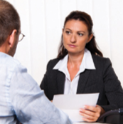 Woman Meeting with Coworker (Stock Image)
